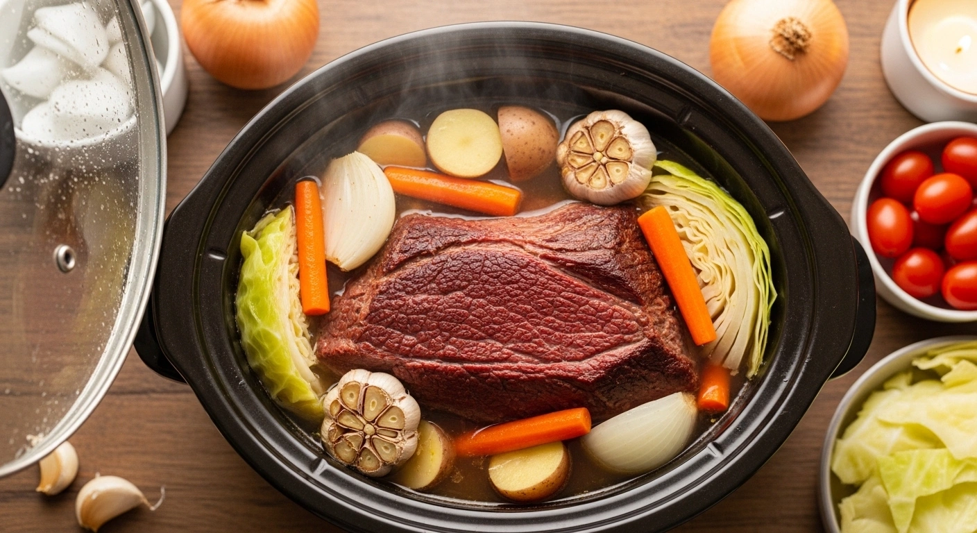 Slow Cooker Corned Beef and Cabbage Recipe